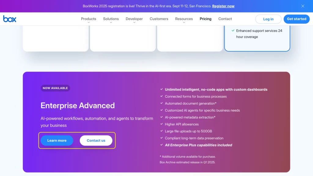 pricing page secondary form