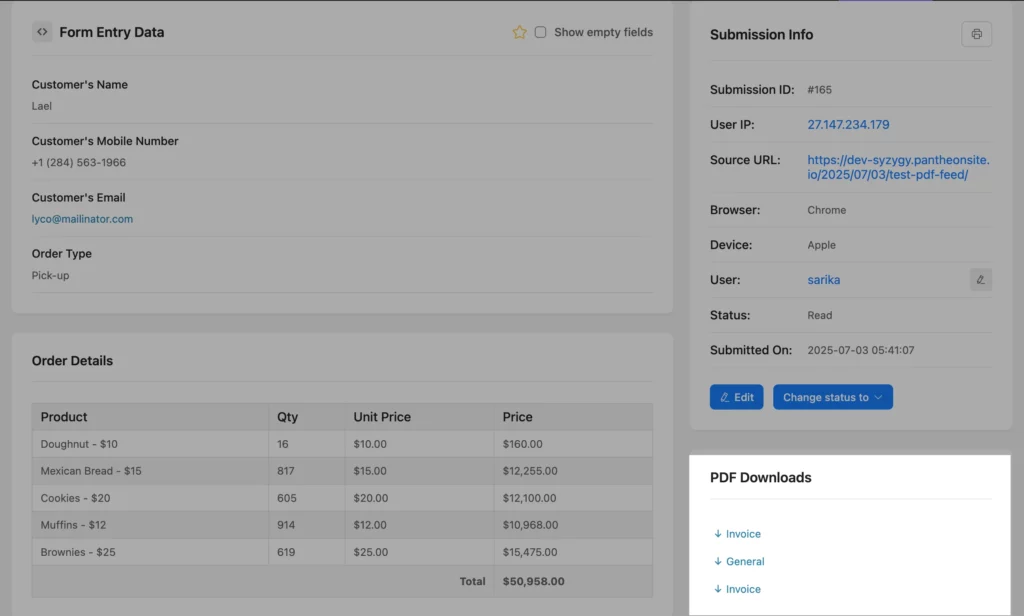 respective downloadable PDF links at the bottom right corner inside each entry