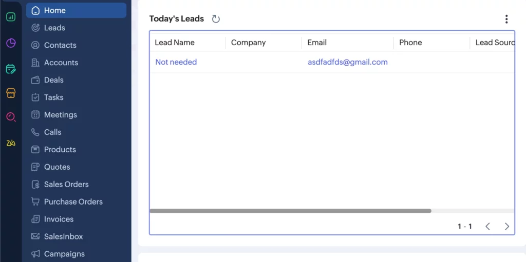 Zoho CRM WordPress contacts
