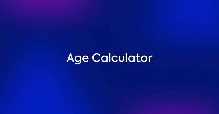 Age Calculator Cover