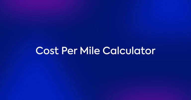Cost per mile calculator