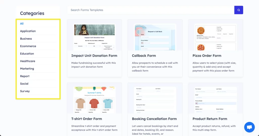 Fluent Forms templates