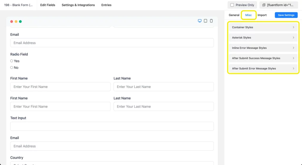 Fluent Forms- Misc design
