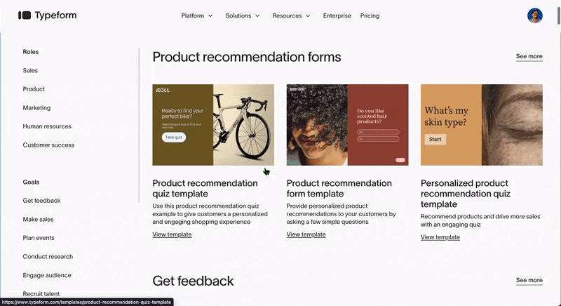 Typeform templates