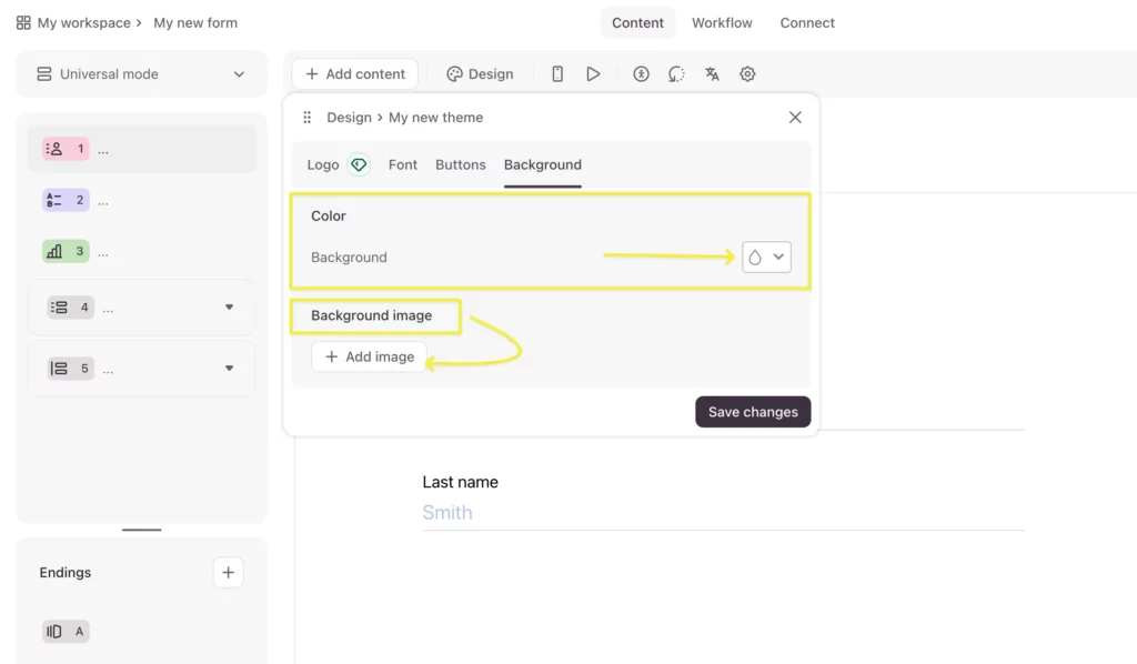 Typeform background design