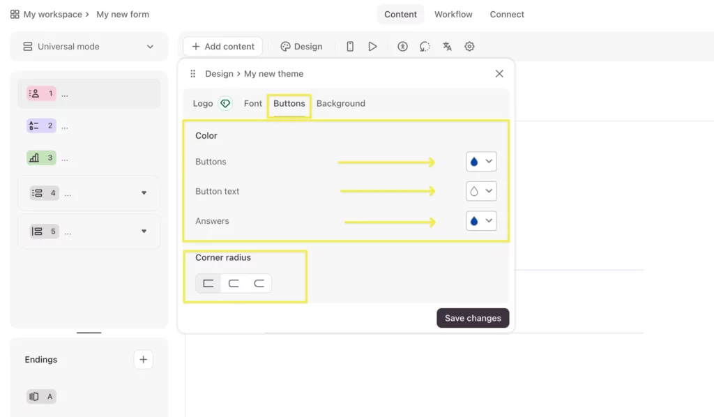 Typeform button design