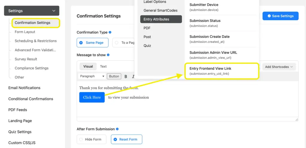Frontend Entry View - Button