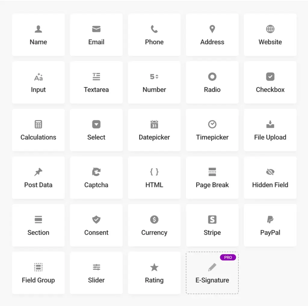 Forminator Input Fields