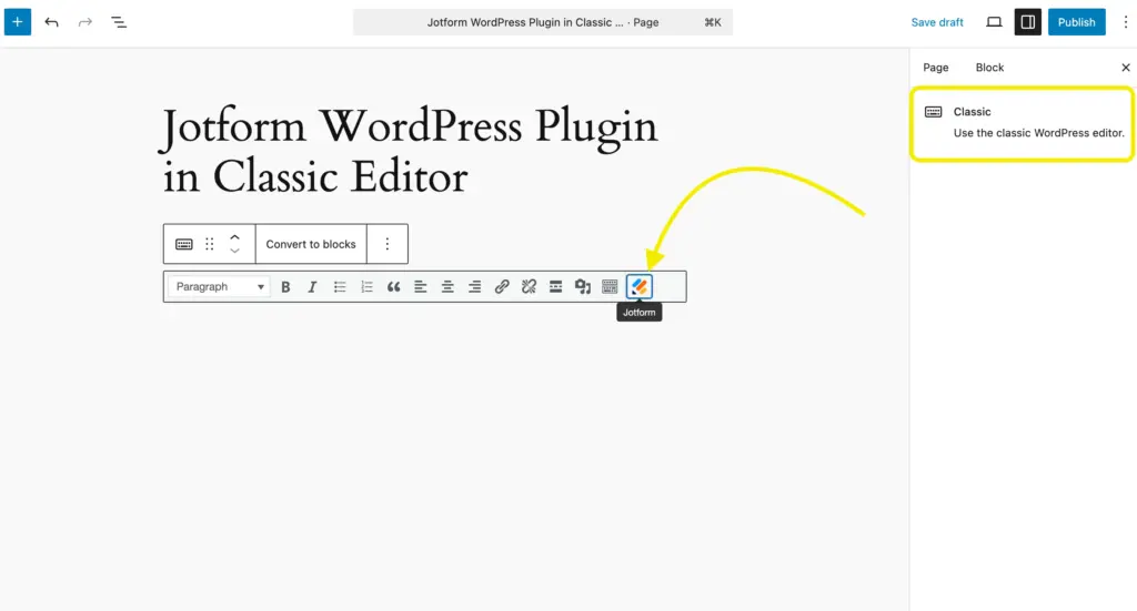 Jotform WordPress plugin