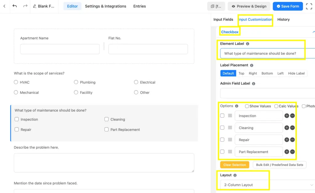 Fluent Forms input customization options built for faster form building experiences on WordPress.