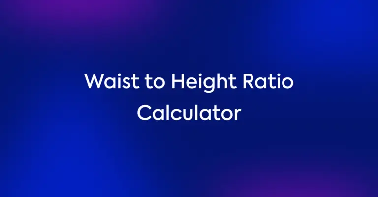 Waist to height ratio calculator