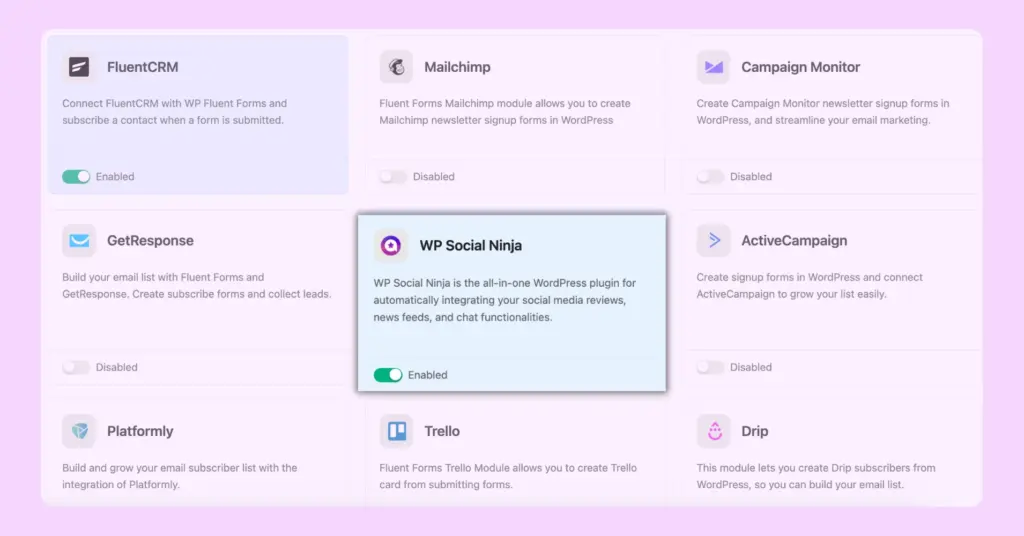 11.Enable WP Social Ninja in Fluent Forms 60494