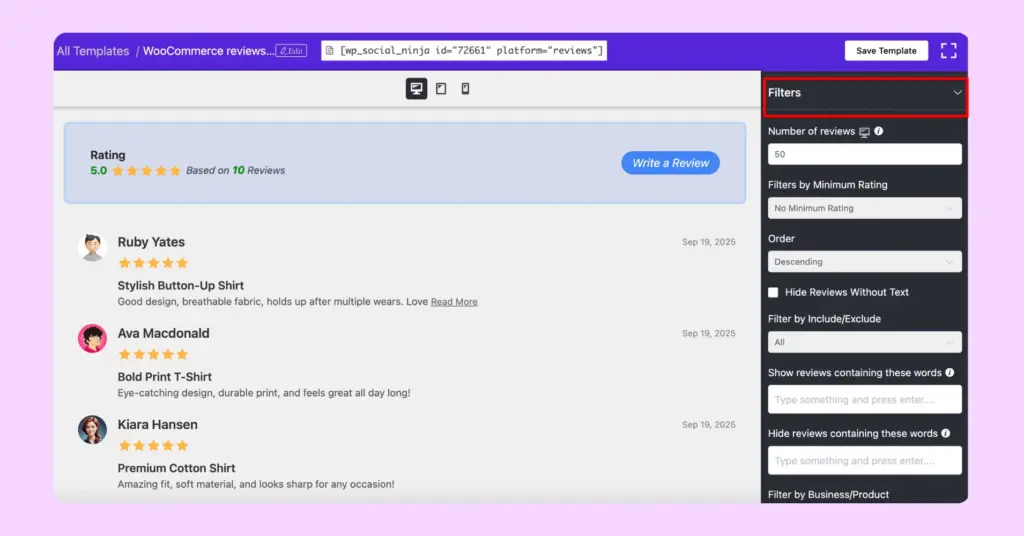 8.WooCommerce reviews template filter 60494