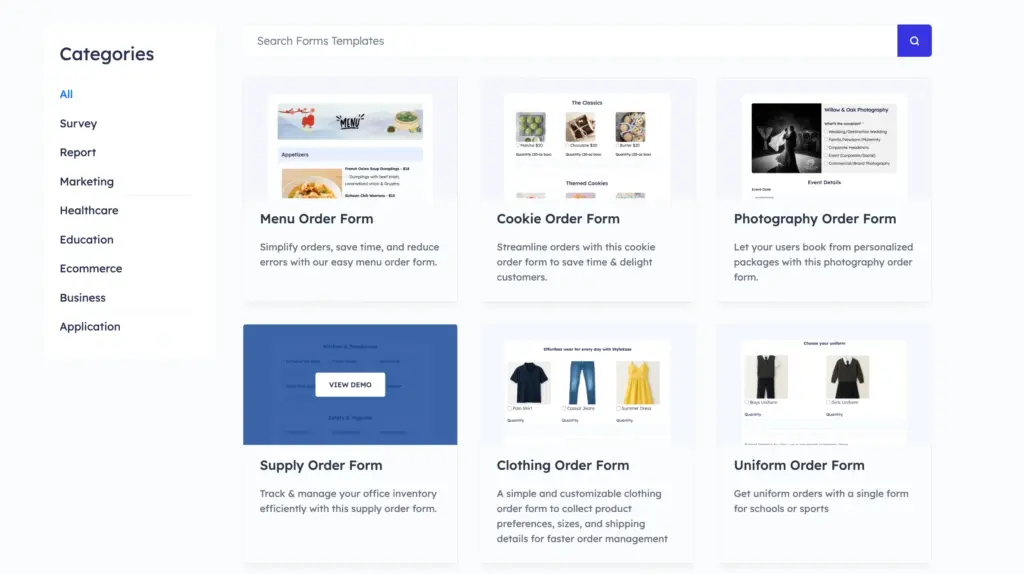 Fluent Forms Form Templates