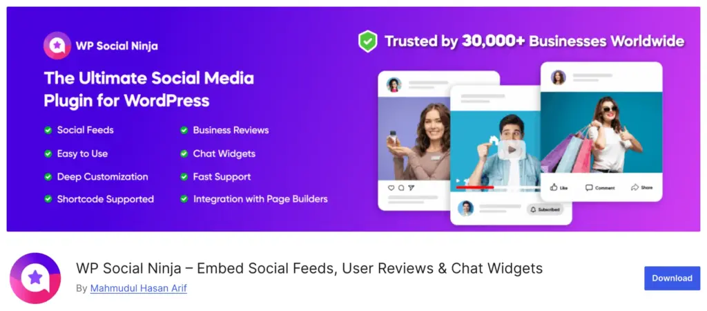WP Social Ninja WordPress.org cover