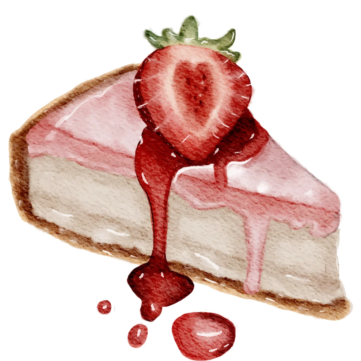 Strawberry Drizzle Cheesecake Slice