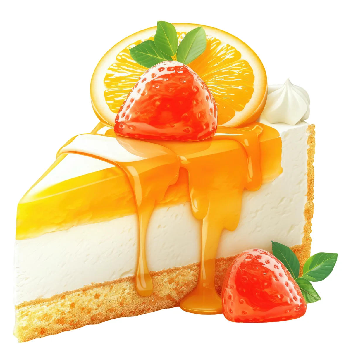 Sunny Orange & Strawberry Cream Cake
