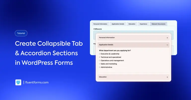 Accordion & Tab sections in WordPress Forms