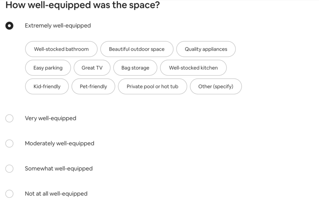 Airbnb guest/host feedback form analysis