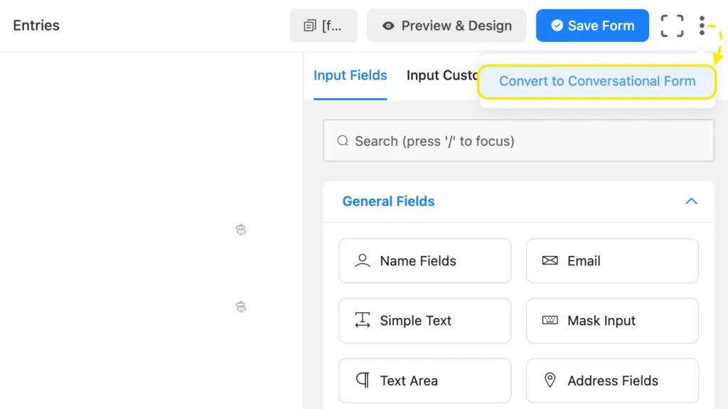 How to convert a regular form into a conversational form in Fluent Forms