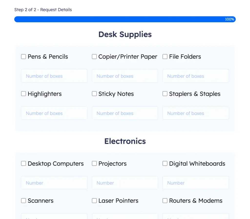 Scannable multi-column form layout
