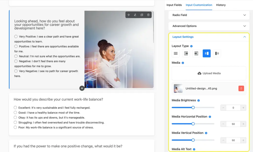 conversational forms layout