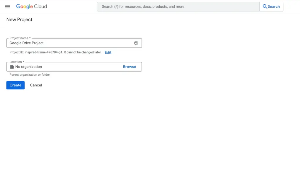 create a new project