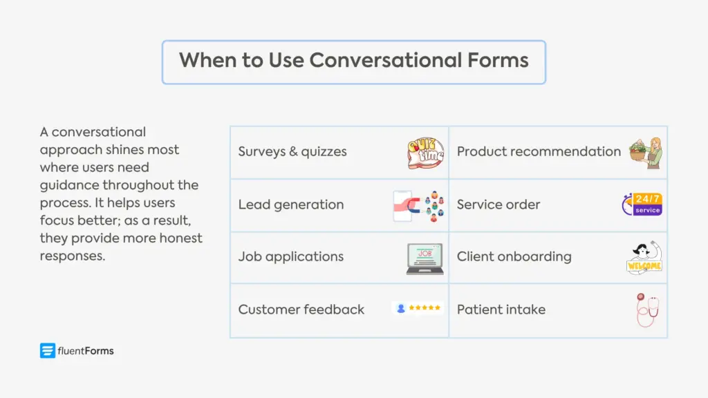 when to use conversational forms