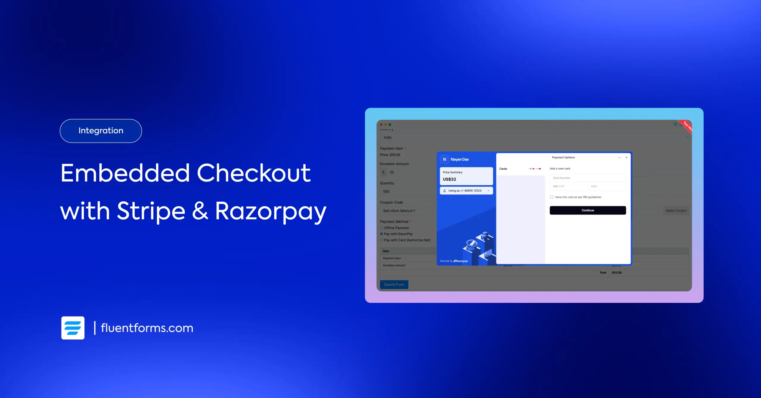 Embedded Checkout with Stripe and Razorpay