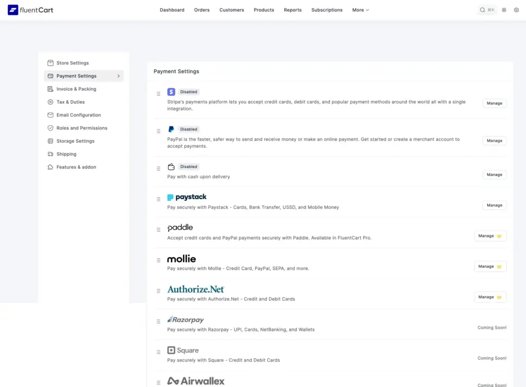FluentCart- complete eCommerce solution with 6+ payment gateways