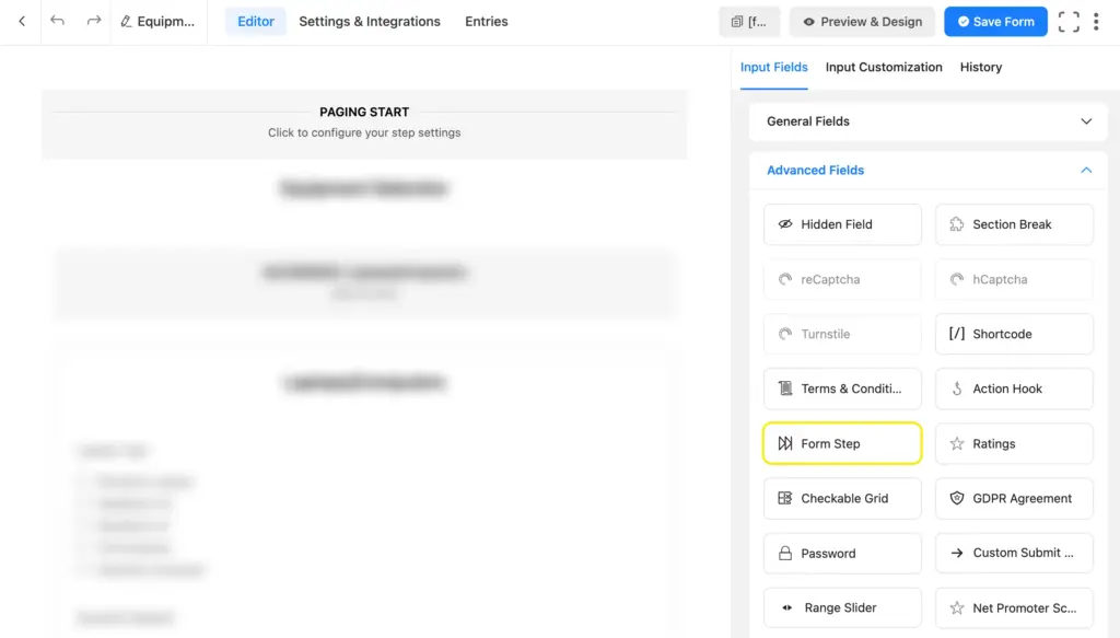 Fluent Forms Form Step