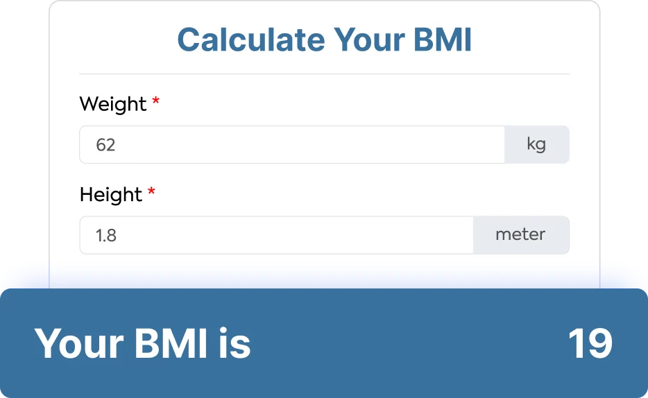 Fluent Forms' calculation feature for health and wellness industry