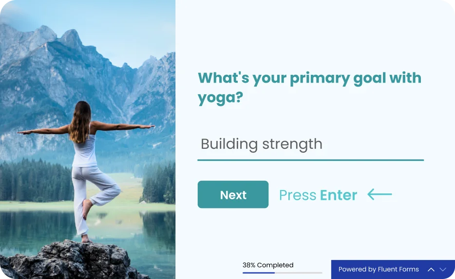 Fluent Forms' conversational forms feature for health and wellness industry