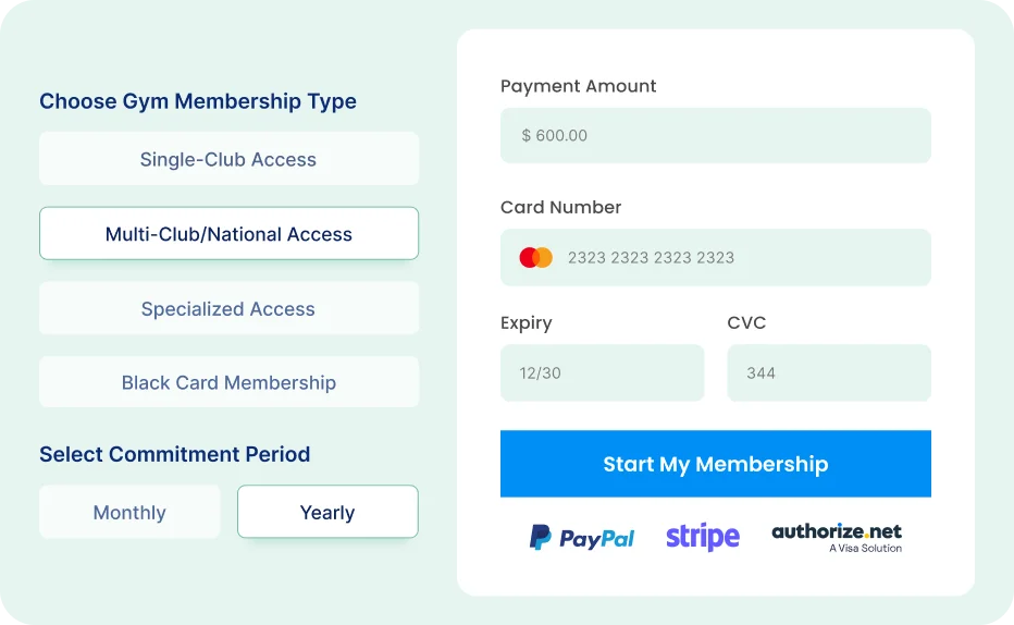 Fluent Forms' payment feature for health and wellness industry