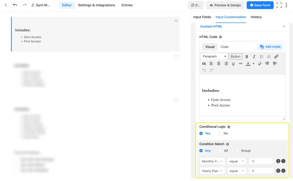  Fluent Forms subscription payment field conditional logic