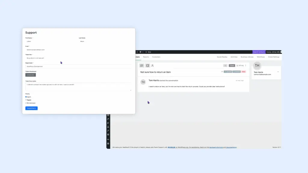 Fluent Forms integration with FluentSupport