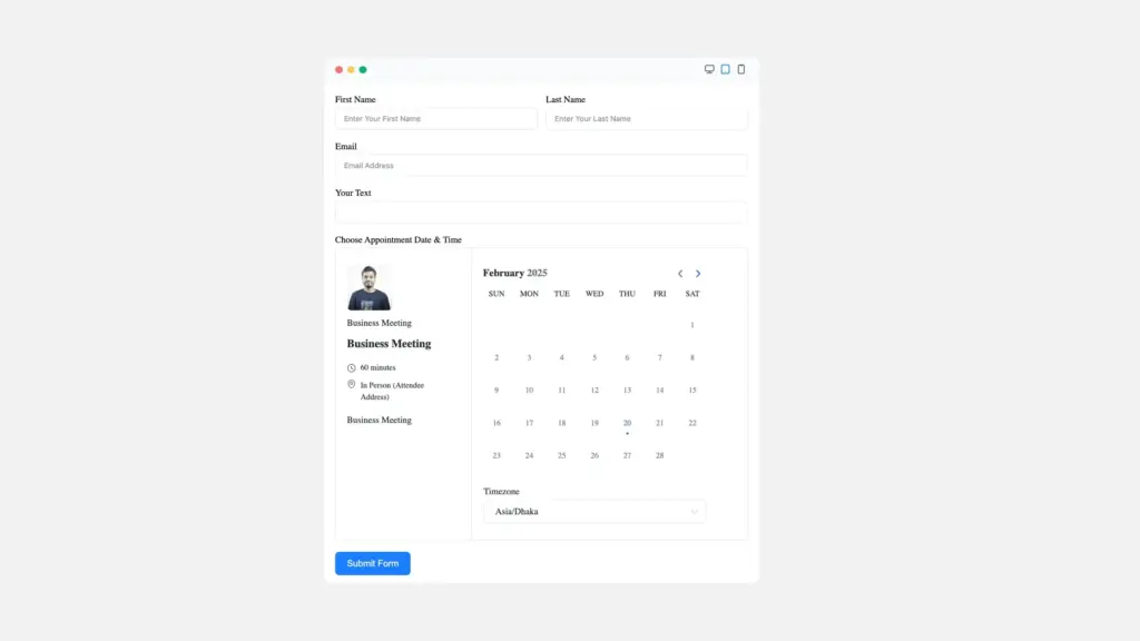 Fluent Forms integration with FluentBooking