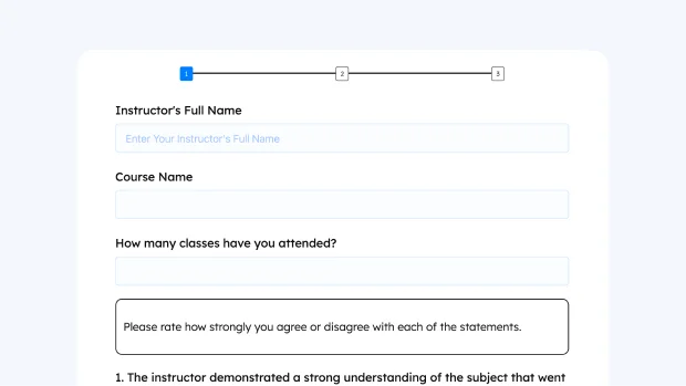 Instructor Evaluation Form Template for free