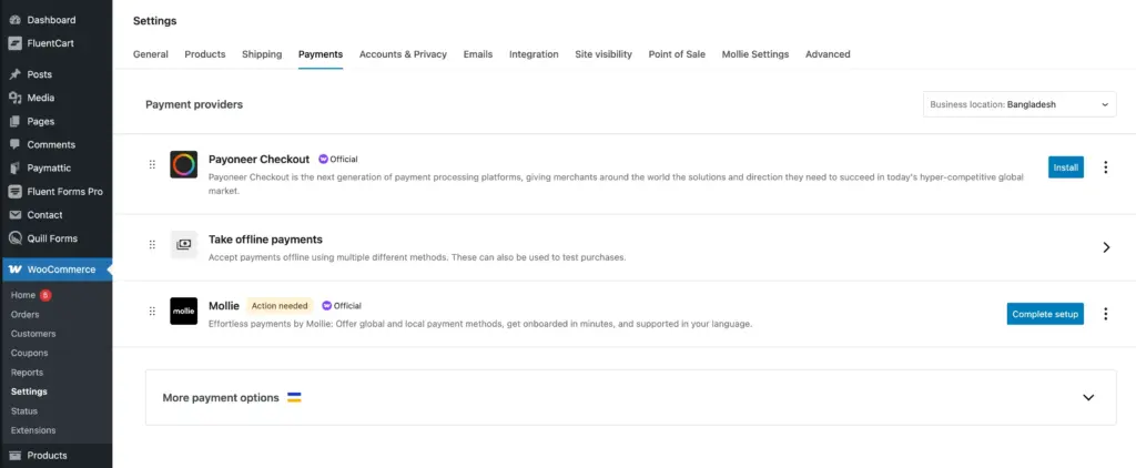 Mollie Payments for WooCommerce - WordPress payment method Mollie setup
