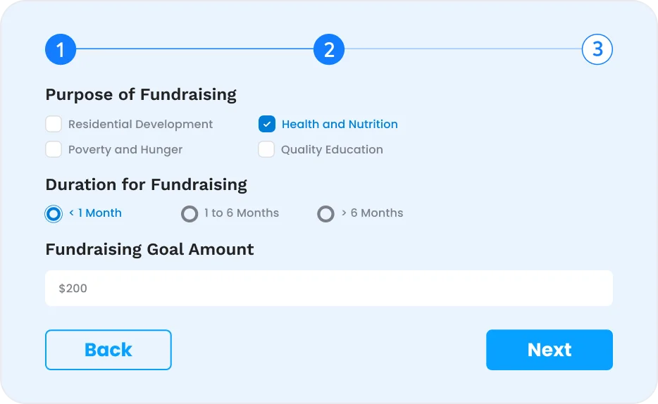 Use easily customizable Fluent Forms multi-step forms for noprofit's fundraising requests.