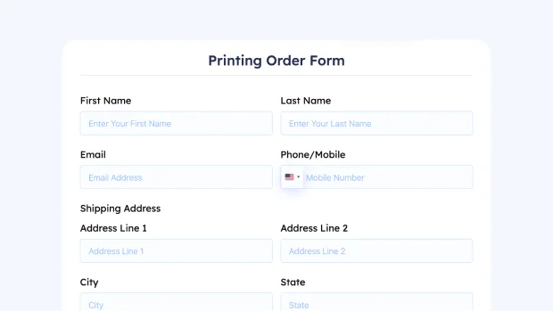 Printing Order Form template for free