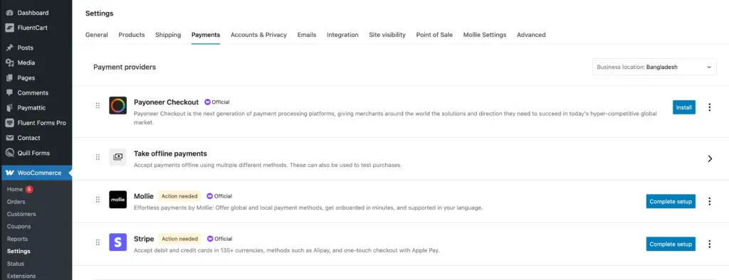 Mollie Payments for WooCommerce - WordPress payment method Stripe setup
