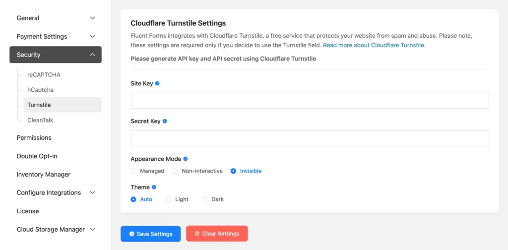 Cloudflare Turnstile integration with Fluent Forms