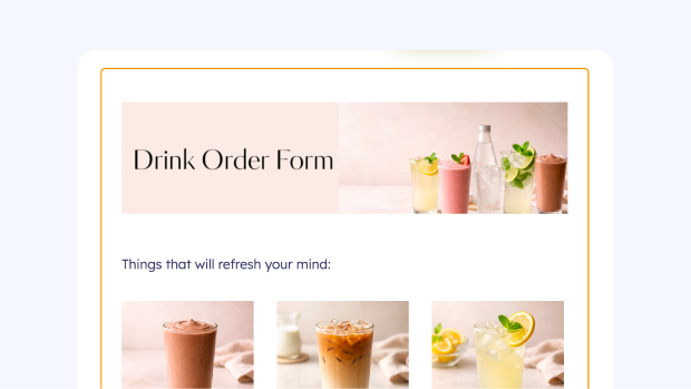 Drink order form thumbnail