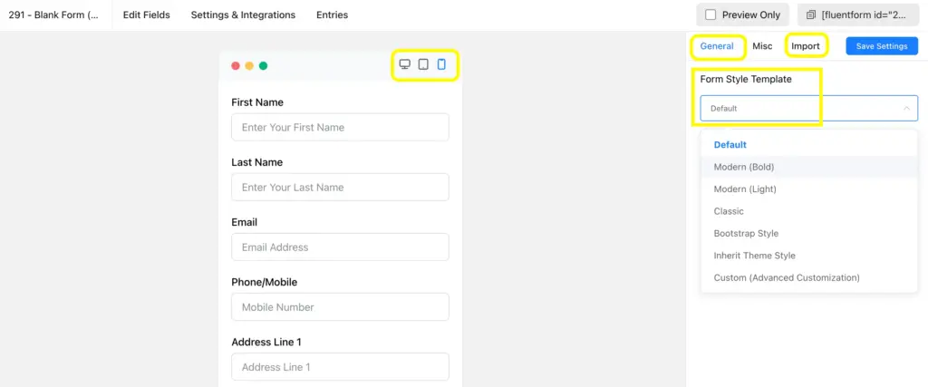 Check preview of your forms before publishing, determine the form style in the preview page.
