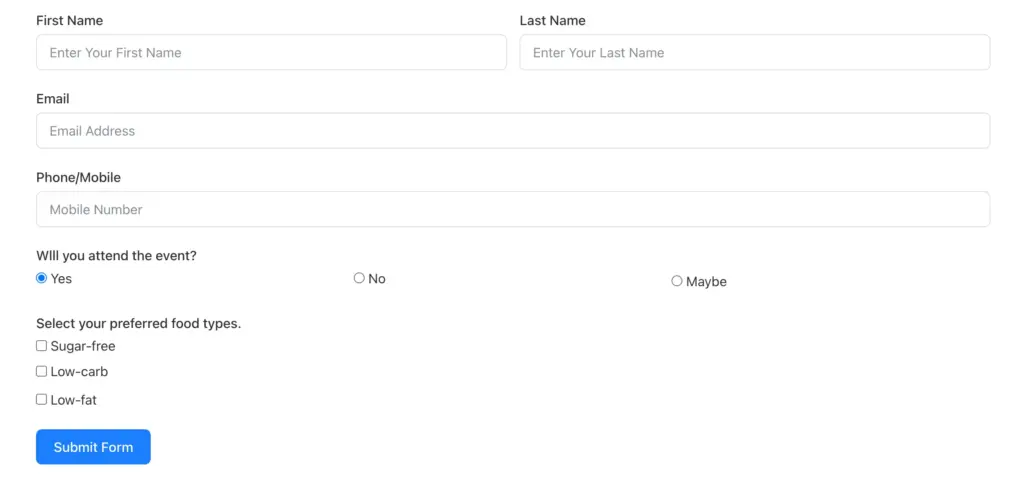 Check how the live form appears on your website.
