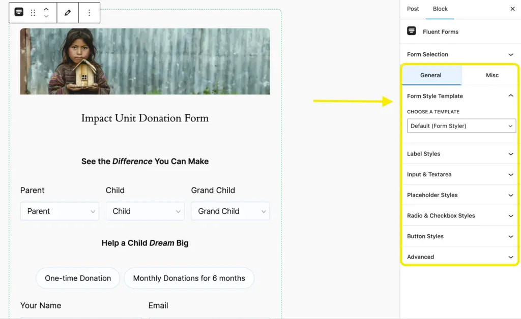 Gutenberg block styler