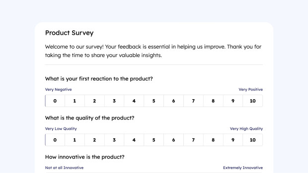 new product survey template