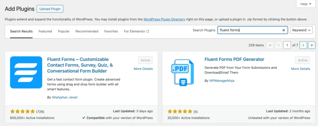 Install Fluent Forms from your WordPress dasboard and access the fastest form building plugin for WordPress.