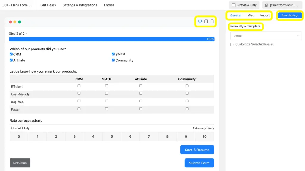 Use Fluent Forms Advanced Form Styler to match your branding strategy.